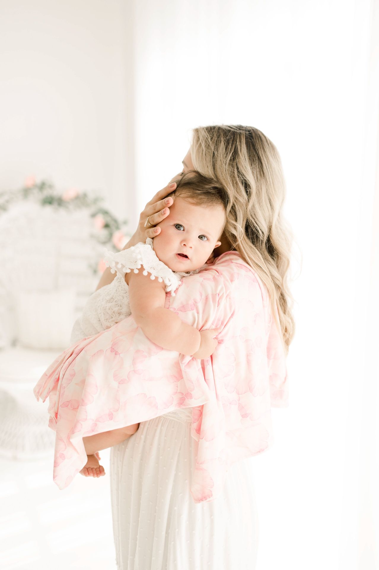 Swaddle used as a burp cloth