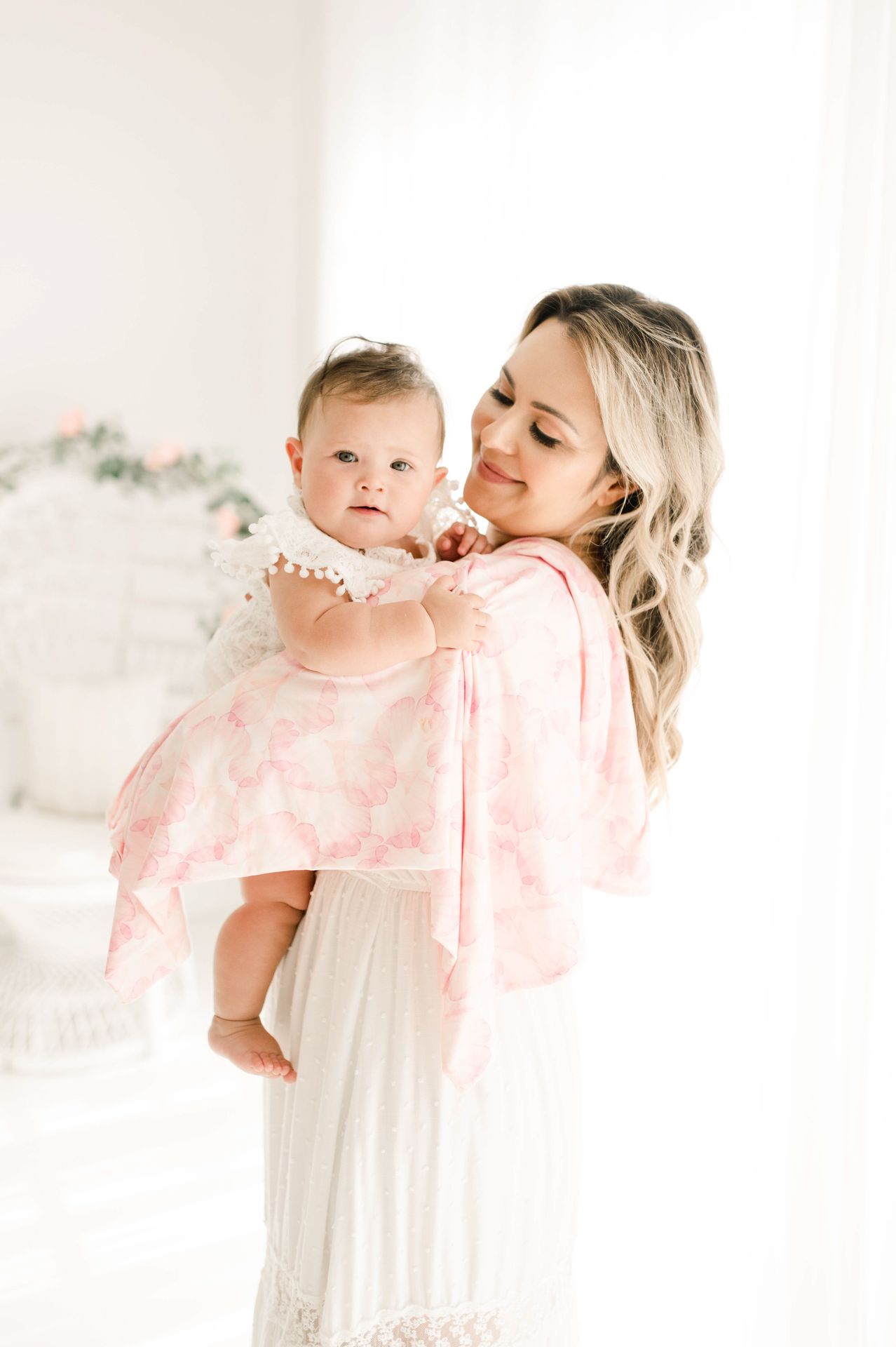 Swaddle used as a burp cloth